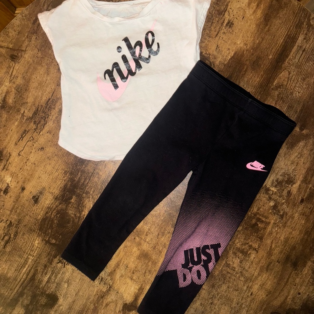 Nike Kids Set in Black with Pink Accents